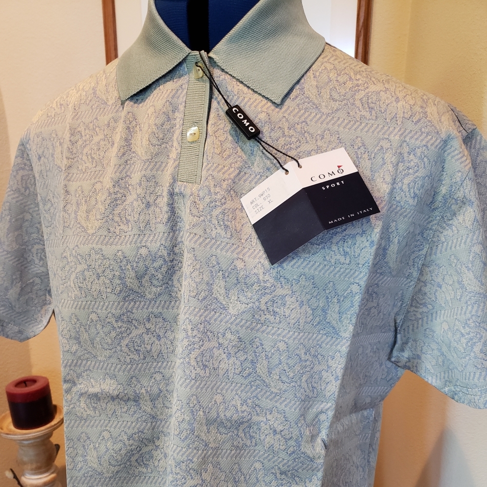 Light Green Jacquard Polo Short Sleeve Tee